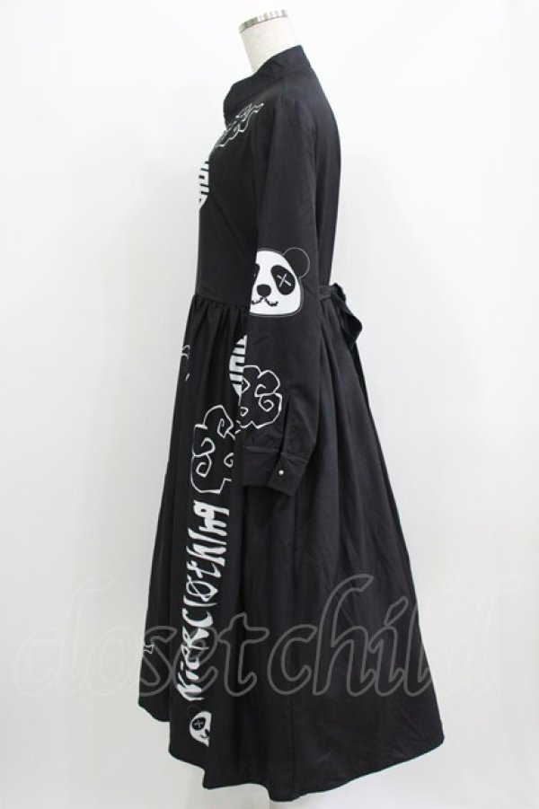 画像2: NieR Clothing / 田中さんチャイナデザインワンピース  黒 H-26-03-09-1005-PU-OP-AK-ZH (2)