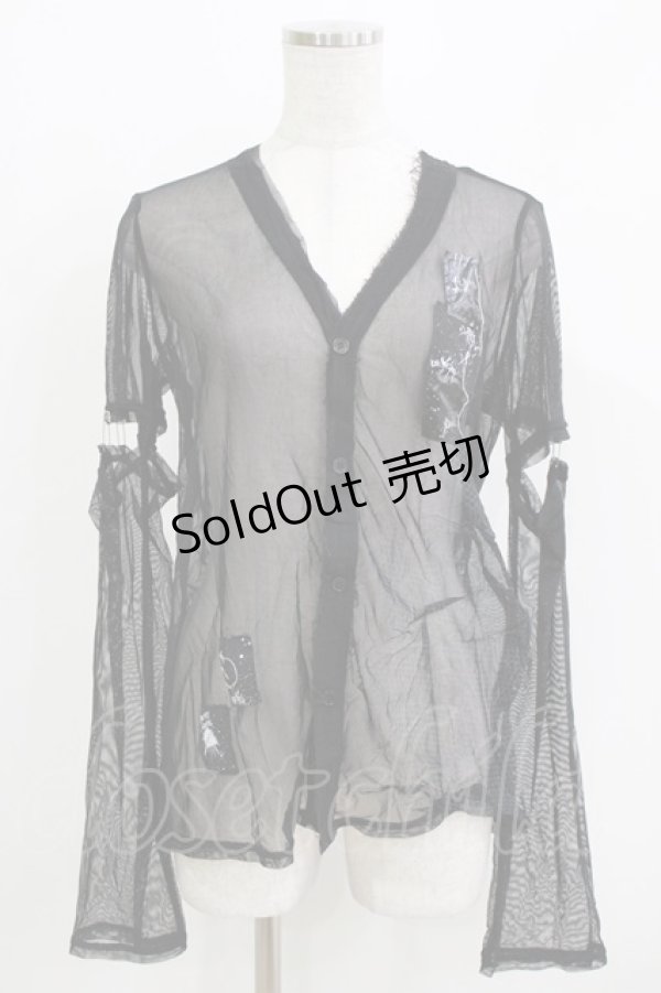 画像1: h.ANARCHY / メッシュカーディガン  黒 H-26-03-09-1050-HN-TO-KB-ZH (1)