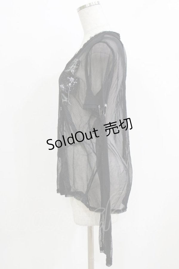 画像2: h.ANARCHY / メッシュカーディガン  黒 H-26-03-09-1050-HN-TO-KB-ZH (2)