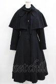 画像1: ATELIER BOZ / ケープ付ロングコート  ブラック H-26-03-09-1006-EL-CO-KB-ZH (1)