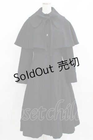 画像: ATELIER BOZ / ケープ付ロングコート  ブラック H-26-03-09-1006-EL-CO-KB-ZH