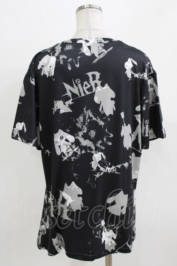 画像3: NieR Clothing / プリント半袖CUTSEW F 黒 H-26-03-09-1058-PU-TO-AK-ZH (3)