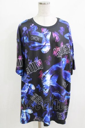 画像: NieR Clothing / プリント半袖CUTSEW F 黒 H-26-03-09-1062-PU-TO-AK-ZH