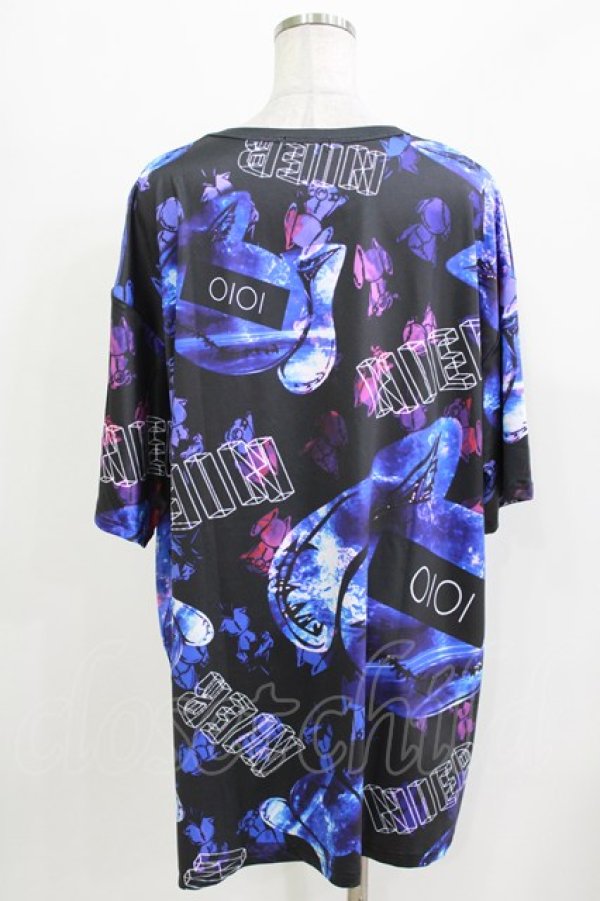 画像3: NieR Clothing / プリント半袖CUTSEW F 黒 H-26-03-09-1062-PU-TO-AK-ZH (3)