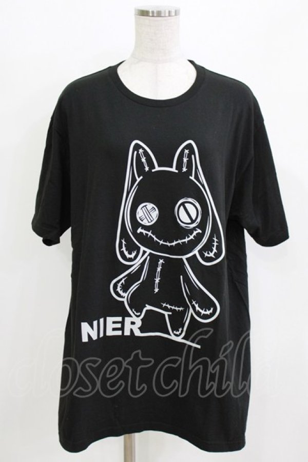 画像1: NieR Clothing / プリントCOTTON CUTSEW XL 黒 H-26-03-09-1063-PU-TO-AK-ZH (1)