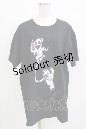 画像: NieR Clothing / プリントCOTTON CUTSEW XL 黒 H-26-03-09-1065-PU-TO-AK-ZH