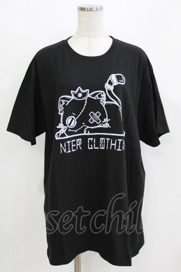 画像1: NieR Clothing / プリントCOTTON CUTSEW XL 黒 H-26-03-09-1067-PU-TO-AK-ZH (1)