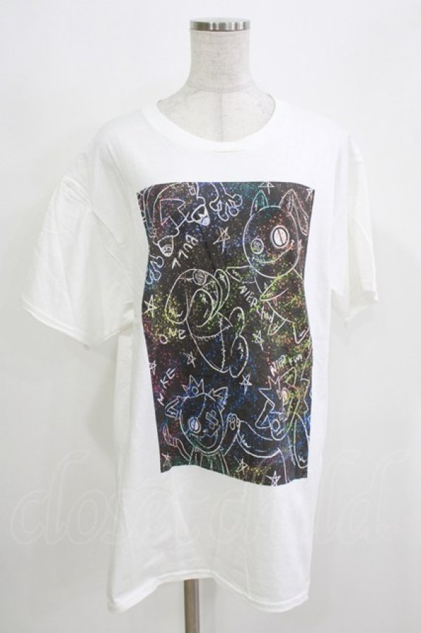 画像1: NieR Clothing / プリントCOTTON CUTSEW XL 白 H-26-03-09-1069-PU-TO-AK-ZH (1)