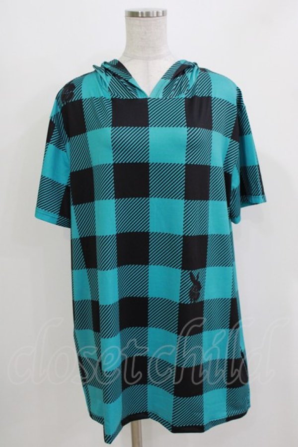 画像1: NieR Clothing / 総柄半袖プルパーカー F 緑×黒 H-26-03-09-1070-PU-TO-AK-ZH (1)