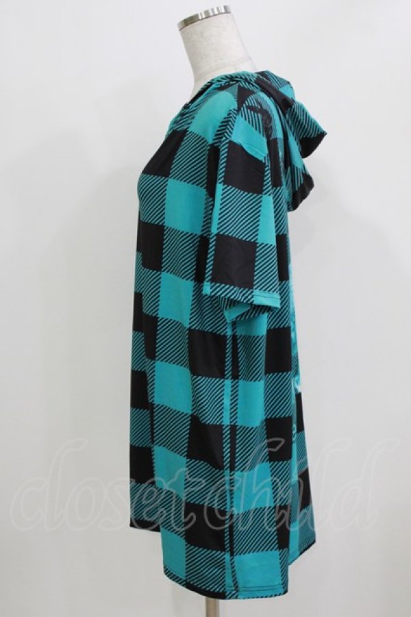 画像2: NieR Clothing / 総柄半袖プルパーカー F 緑×黒 H-26-03-09-1070-PU-TO-AK-ZH (2)