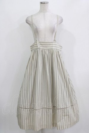 画像: Jane Marple / アジャスターストラップドミトリースカート  ライトベージュストライプ H-26-03-09-1007-JM-SK-KB-ZH