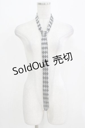 画像: BPN FOR MEN / ジャガードネクタイ  ダイヤ/ブラック×グレー H-26-03-09-1074-GO-ZA-KB-ZH