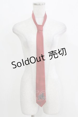 画像: BPN / スカルロゴネクタイ  赤 H-26-03-09-1078-GO-ZA-KB-ZH