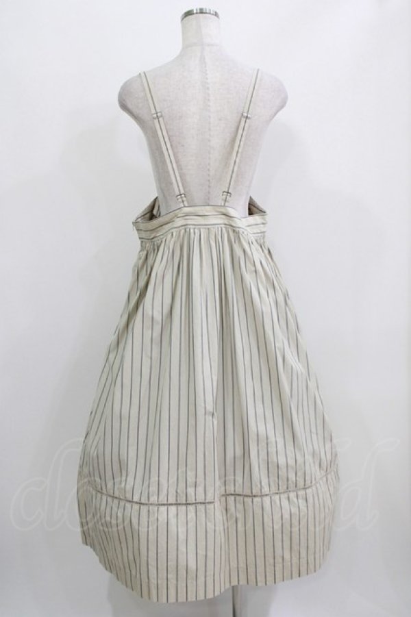 画像3: Jane Marple / アジャスターストラップドミトリースカート  ライトベージュストライプ H-26-03-09-1007-JM-SK-KB-ZH (3)