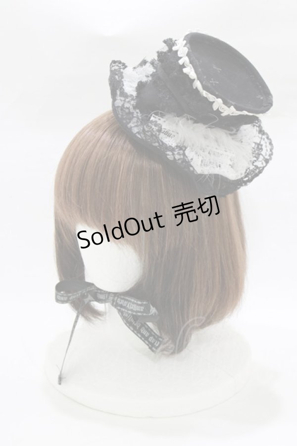 画像1: HN+nois / ミニハット  黒 H-26-03-09-1081-HN-AC-KB-ZH (1)