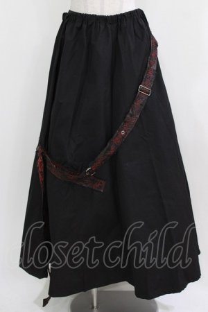 画像: h.NAOTO / ダメージベルトロングスカート  ブラック H-26-03-09-1082-HN-SK-KB-ZH