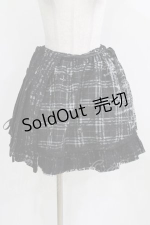 画像: h.ANARCHY / オーバー付レース重ねチェックスカート  ブラック H-26-03-09-1009-HN-SK-KB-ZH