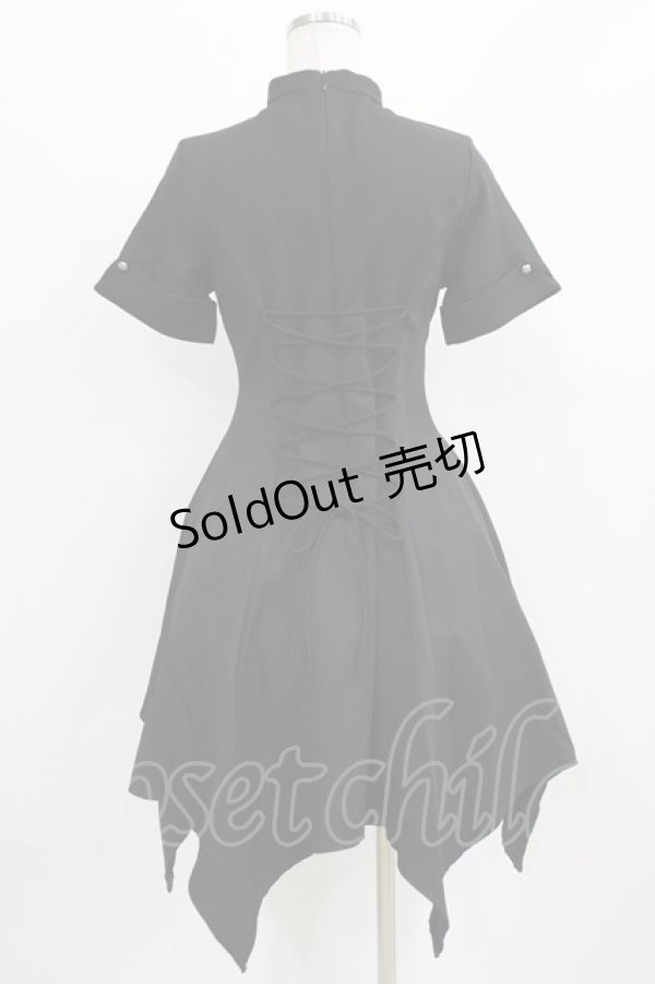 画像3: NieR Clothing / レースアップワンピース  黒 H-26-03-09-1011-PU-OP-AK-ZH (3)