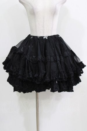 画像: FRILL / レースフリルギャザースカート  ブラック H-26-03-09-1014-HN-SK-KB-ZH