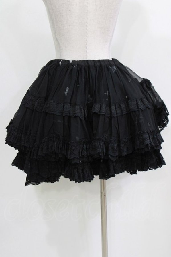 画像3: FRILL / レースフリルギャザースカート  ブラック H-26-03-09-1014-HN-SK-KB-ZH (3)