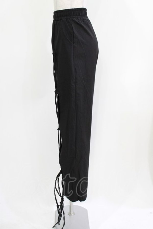 画像2: NieR Clothing / ロゴ刺繍パンツ  黒 H-26-03-09-1018-PU-PA-AK-ZH (2)