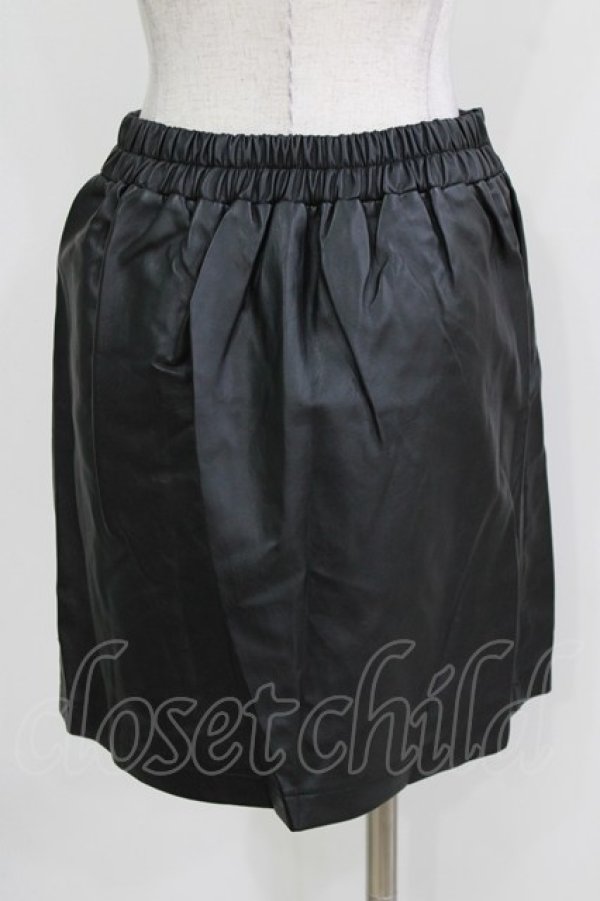 画像3: NieR Clothing / レザー切替チェックスカパン F 黒×茶 H-26-03-09-1019-PU-PA-AK-ZH (3)