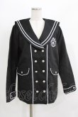 画像1: NieR Clothing / セーラー襟ボタンジャケット  黒 H-26-03-09-1024-PU-JA-AK-ZH (1)