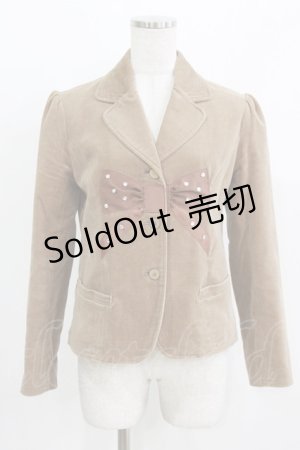 画像: MILK / ビジューリボンジャケット  ブラウン H-26-03-09-1025-ML-JA-KB-ZH