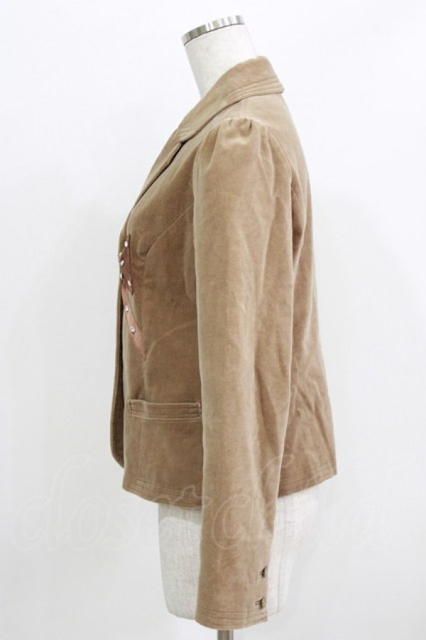 画像2: MILK / ビジューリボンジャケット  ブラウン H-26-03-09-1025-ML-JA-KB-ZH (2)