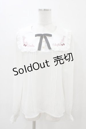 画像: Amavel / Cherry Ribbonブラウス Free オフ H-26-03-09-066-CA-BL-NS-ZH