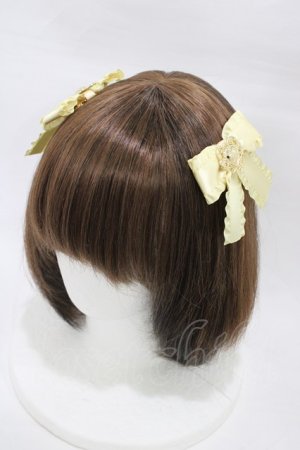 画像: Amavel / ハートチャーム付フリルリボンクリップ  イエロー H-26-03-09-009-CA-AC-NS-ZH