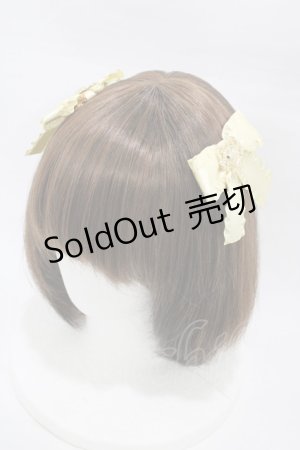 画像: Amavel / ハートチャーム付フリルリボンクリップ  イエロー H-26-03-09-009-CA-AC-NS-ZH