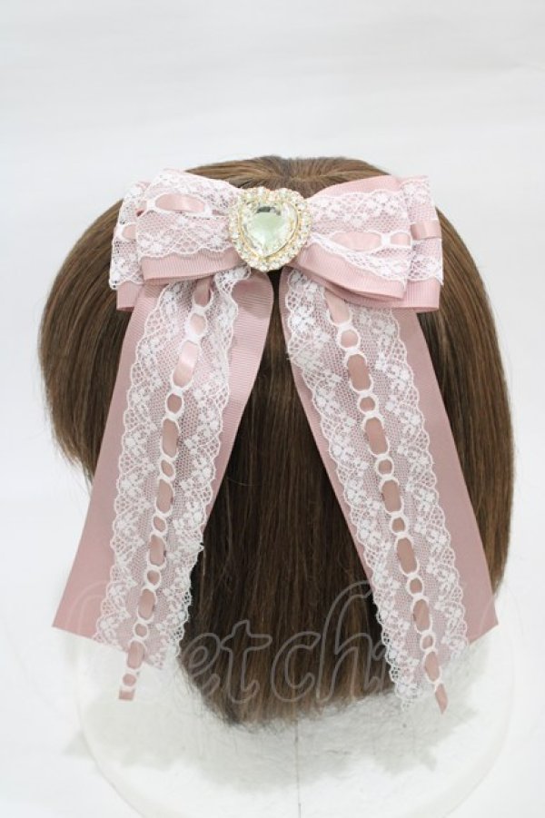 画像2: Princess Melody / オールハートビジュー梯子レース重ねクリップ  ピンク H-26-03-09-011-EL-AC-NS-ZH (2)