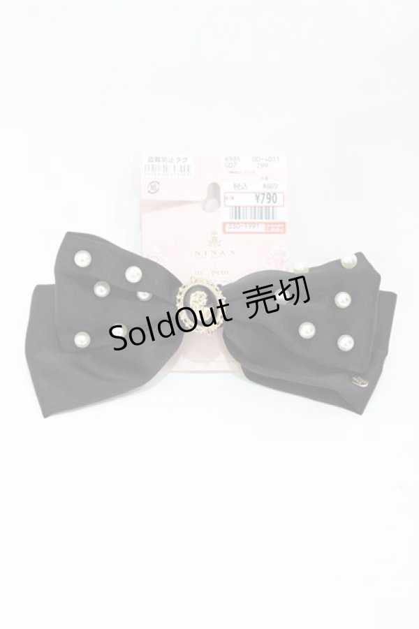 画像1: m petit by misako / AM NIPLバレッタ  ブラック H-26-03-09-016-LO-AC-NS-ZH (1)