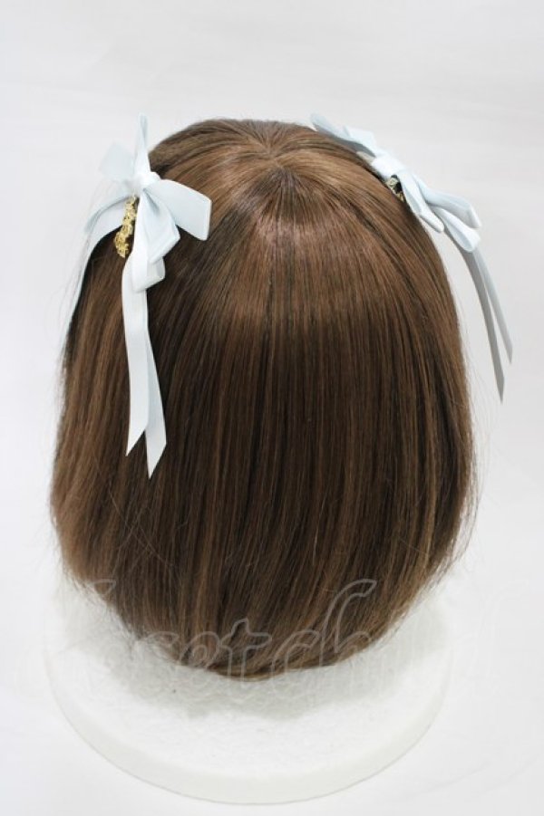 画像2: ALICE and the PIRATES / サテンリボンの多重リボンクリップ  サックス H-26-03-09-026-PA-AC-NS-ZH (2)