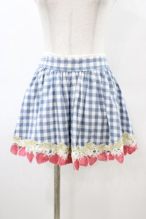 画像: LIZ LISA / ギンガムイチゴスカパン Free ブルー H-26-03-09-038-LO-SK-NS-ZH