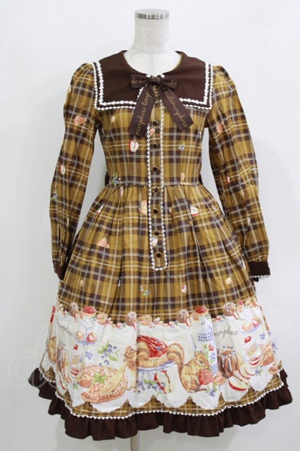 画像1: metamorphose / もりのパティシエ長袖ワンピース Free ブラウン H-26-03-10-1003-ME-OP-NS-ZH (1)