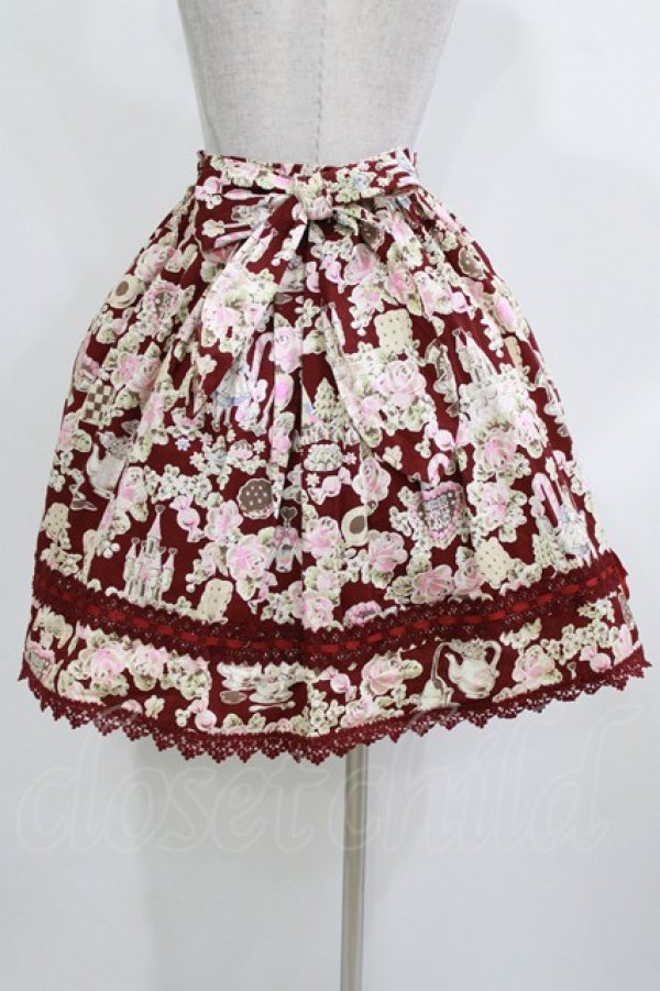 画像3: BABY,THE STARS SHINE BRIGHT / お菓子の国のアリス柄スカート Free ワイン H-26-03-10-1026-BA-SK-NS-ZH (3)