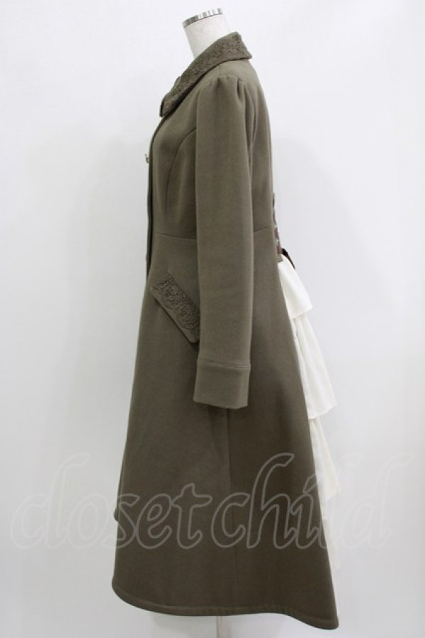 画像2: axes femme / バッスル風ロングコート M カーキ H-26-03-10-1028-AX-CO-NS-ZH (2)