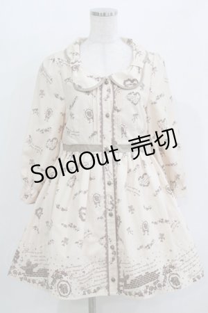 画像: Ank Rouge / 天使プリントワンピース M ベージュ H-26-03-10-1030-CA-OP-NS-ZH