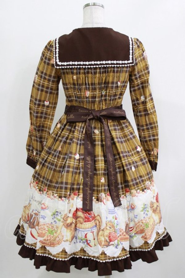 画像3: metamorphose / もりのパティシエ長袖ワンピース Free ブラウン H-26-03-10-1003-ME-OP-NS-ZH (3)