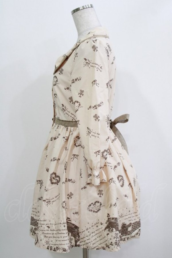 画像2: Ank Rouge / 天使プリントワンピース M ベージュ H-26-03-10-1030-CA-OP-NS-ZH (2)