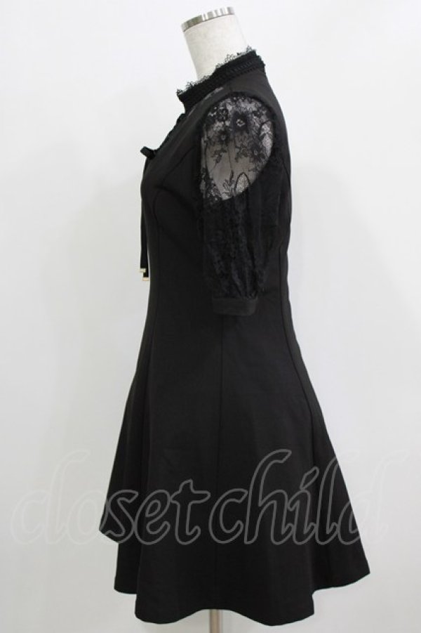 画像2: Rojita / FRONTレースアップハイネックワンピース Free ブラック H-26-03-10-1033-LO-OP-NS-ZH (2)