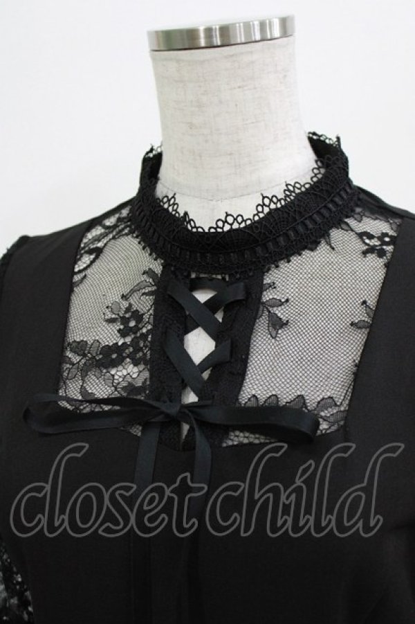 画像4: Rojita / FRONTレースアップハイネックワンピース Free ブラック H-26-03-10-1033-LO-OP-NS-ZH (4)