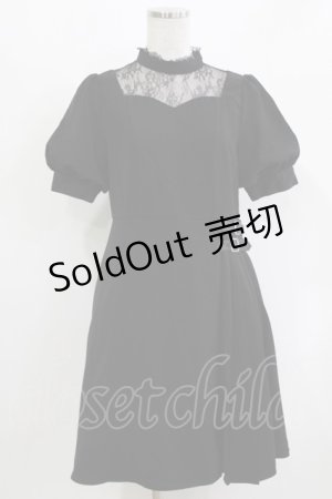 画像: EAT ME / レースコンビアシンメトリーワンピース M ブラック H-26-03-10-1034-LO-OP-NS-ZH