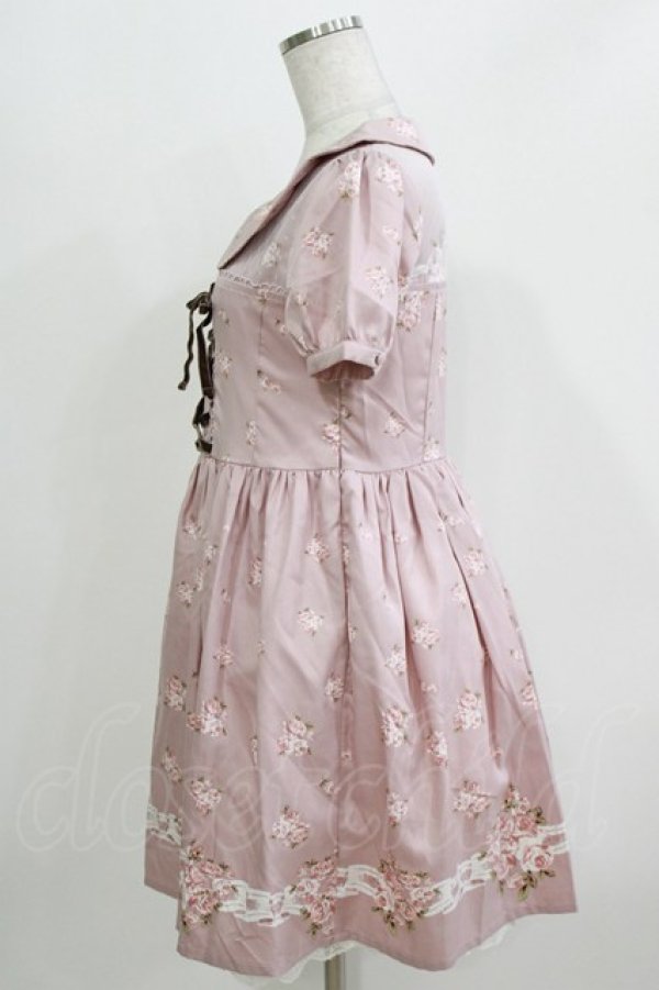画像2: Ank Rouge / ローズブーケプリントワンピース M ピンク H-26-03-10-1036-CA-OP-NS-ZH (2)