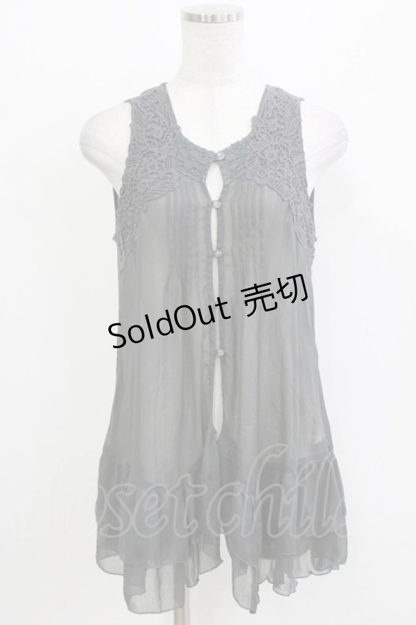 画像1: axes femme / レース使いベスト M グレー H-26-03-10-1039-AX-TO-NS-ZH (1)