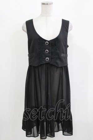 画像: axes femme POETIQUE / シフォンドッキングベスト M ブラック H-26-03-10-1040-AX-TO-NS-ZH