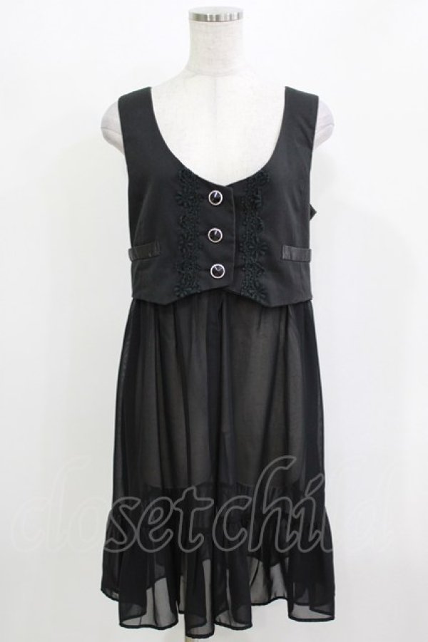 画像1: axes femme POETIQUE / シフォンドッキングベスト M ブラック H-26-03-10-1040-AX-TO-NS-ZH (1)