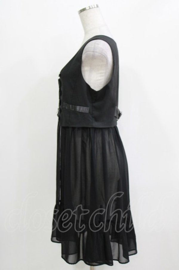 画像2: axes femme POETIQUE / シフォンドッキングベスト M ブラック H-26-03-10-1040-AX-TO-NS-ZH (2)